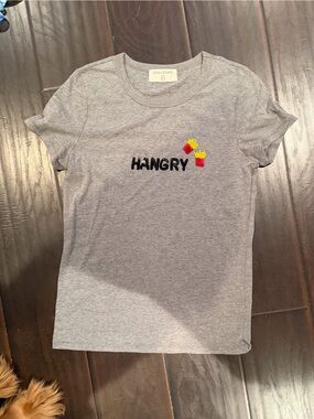 Bow & Drape Gray "HANGRY" Short Sleeve Tee with Red & Yellow Fries